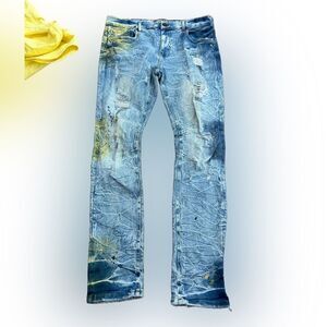 AHP Another Hype Piece Ripped Paint Splattered Jeans